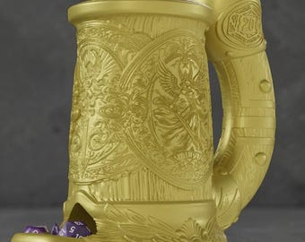 Storm Valkyrie Dice Tower Tankard, DND Dice Roller Mug, Fantasy Dice Tower Cup, Dungeon Master Gift, Tabletop RPG Dice Holder