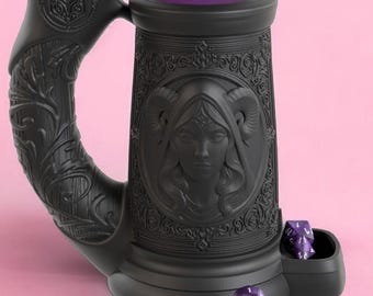 Dark Priestess Dice Tower, Magician DND Dice Tower Mug, Mage Dice Roller Mug, Dungeon Master Gift, Dungeons and Dragons Dice Holder