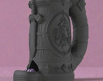 Monster Slayer Dice Tower Mug, Hero DND Dice Tower Mug, Dice Roller Mug, Fantasy Dice Tower, Dungeon Master Gift, Tabletop RPG Dice Holder