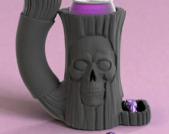 Gravewood Necromancer Dice Tower Mug, DND Dice Tower Mug, Dice Roller Mug, Skull Dice Tower, Dungeon Master Gift, Gothic Fantasy Dice Holder