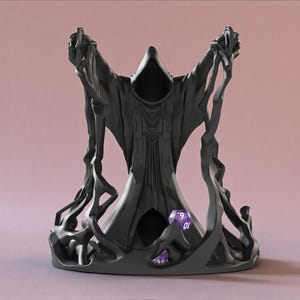Dark Magician Dice Tower – Void Archmage Mage Dice Roller for DND, Wizard Tabletop RPG Accessory, Dungeon Master Gift for Gamers