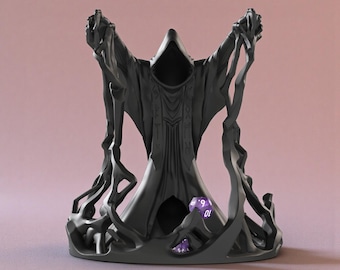 Dark Magician Dice Tower – Void Archmage Mage Dice Roller for DND, Wizard Tabletop RPG Accessory, Dungeon Master Gift for Gamers
