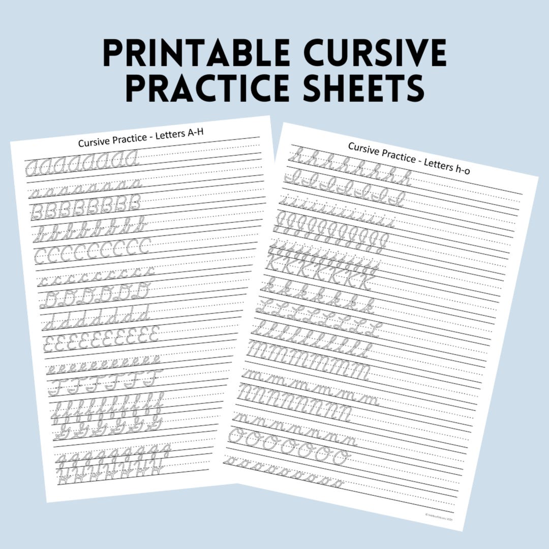 Cursive Alphabet Practice Sheet: Traceable Handwriting Worksheet ...