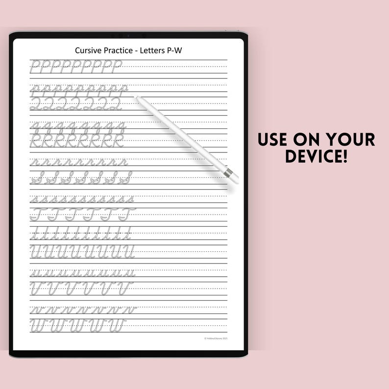 Cursive Writing Practice: A-Z Workbook (individual Pages and ...