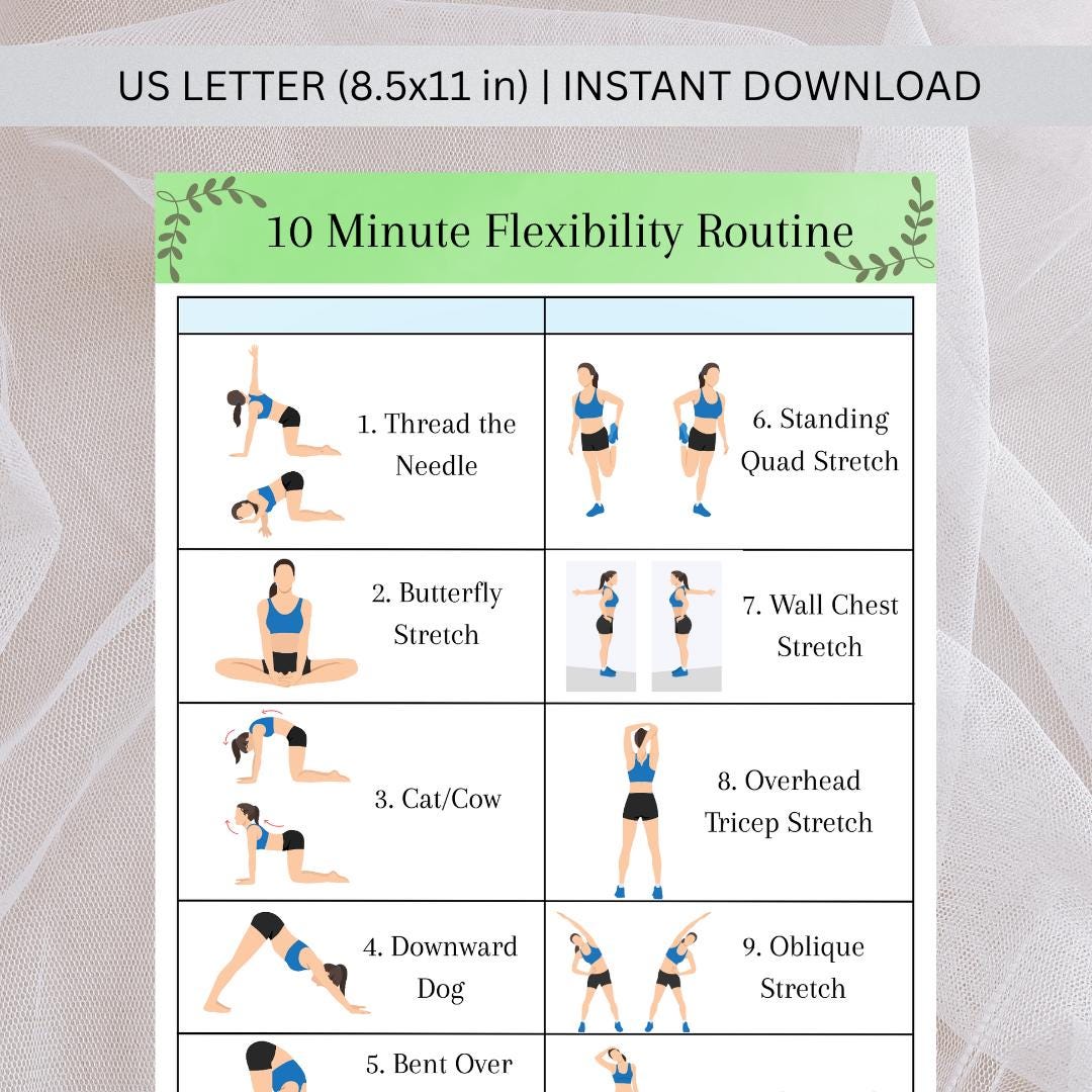 Mobility And Stretching Routine Chart.pdf 10-minute Flexibility Routine for Women | Daily Stretch Guide ...