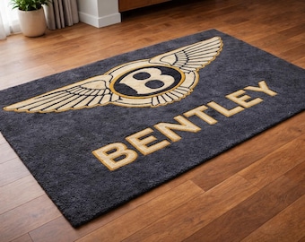 Handgetufteter Wollteppich - Bentley-Logo, exklusives Automobildesign