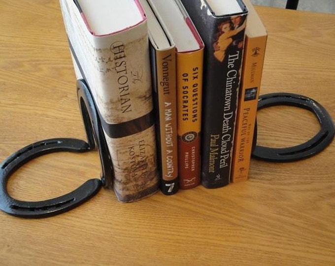 Horseshoe Bookends Authentic Used Horseshoes Upcycled Etsy