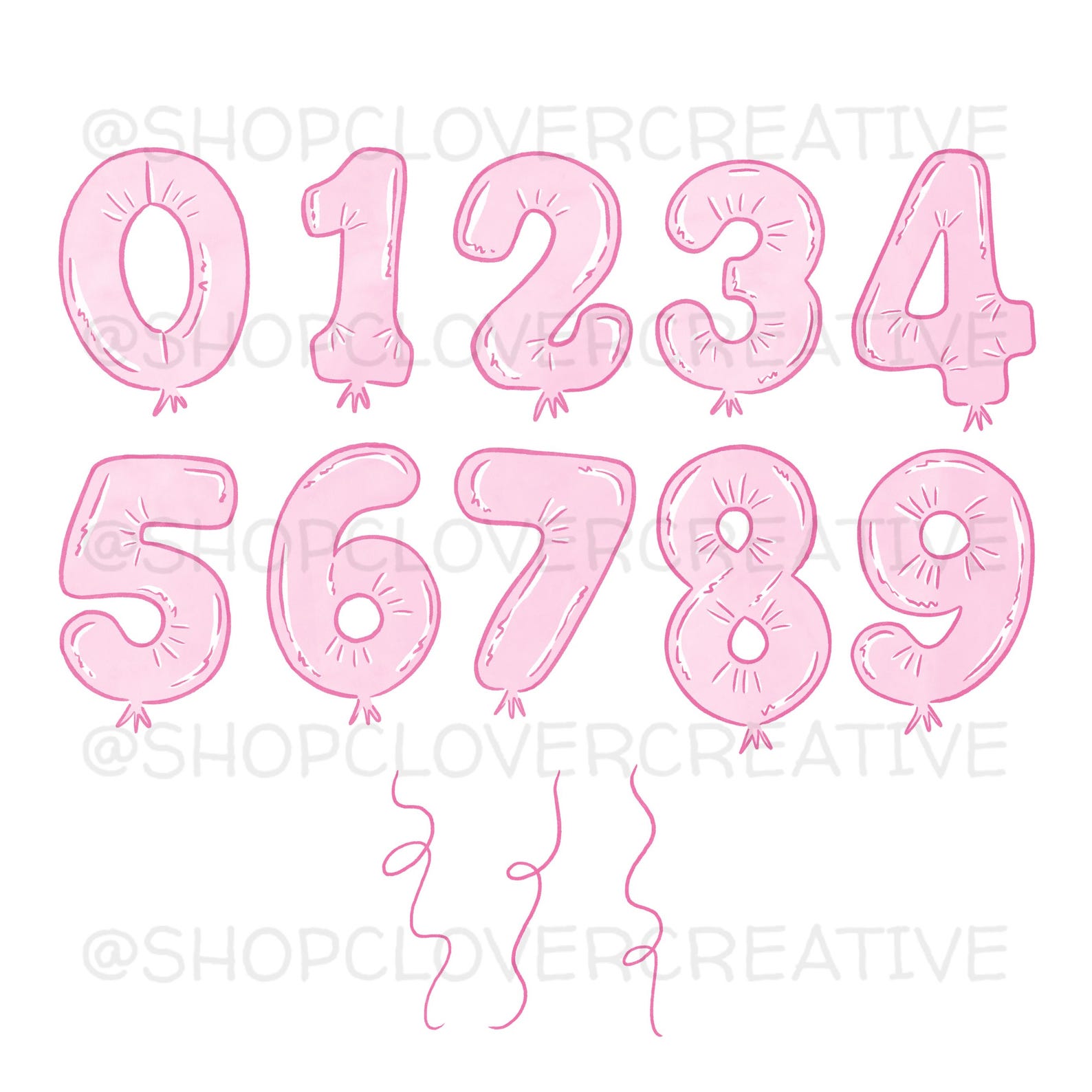 PINK Foil Balloon Numbers Set PNG - Etsy