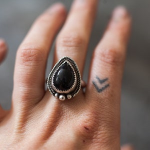 Onyx Ring Sterling Silver, Statement Rings For Women, Native Americans Jewelry Ring The Perfect Gift For A Womens Birthday image 1