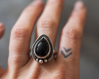 Onyx Ring Sterling Silver, Statement Rings For Women, Native Americans Jewelry Ring - The Perfect Gift For A Womens Birthday