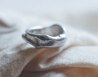 Drip Ring, Recycled Silver Jewellery - Silver Ring For Women