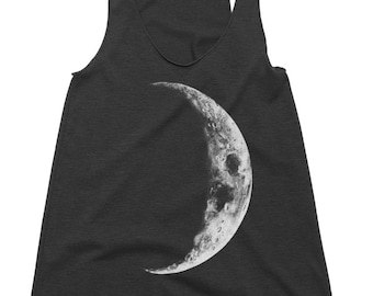 Débardeur dos nageur croissant de lune, haut lune, chemise lune, débardeur de yoga, vêtements bohèmes, vêtements spirituels, débardeurs pour femmes, American Apparel