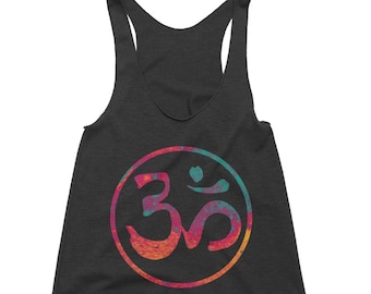 Om Tank, Om Top, Om Racerback Tank, Workout Tank, Yoga Top, Yoga Clothing, Womens Tank Top, Womens Tops, Womens Gift, American Apparel