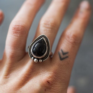 Onyx Ring Sterling Silver, Statement Rings For Women, Native Americans Jewelry Ring The Perfect Gift For A Womens Birthday image 6