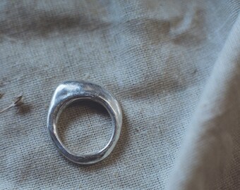 Flat Ring For Women, Recycled Silver Jewelry, Rings For Women Silver - Gift For Her Birthday
