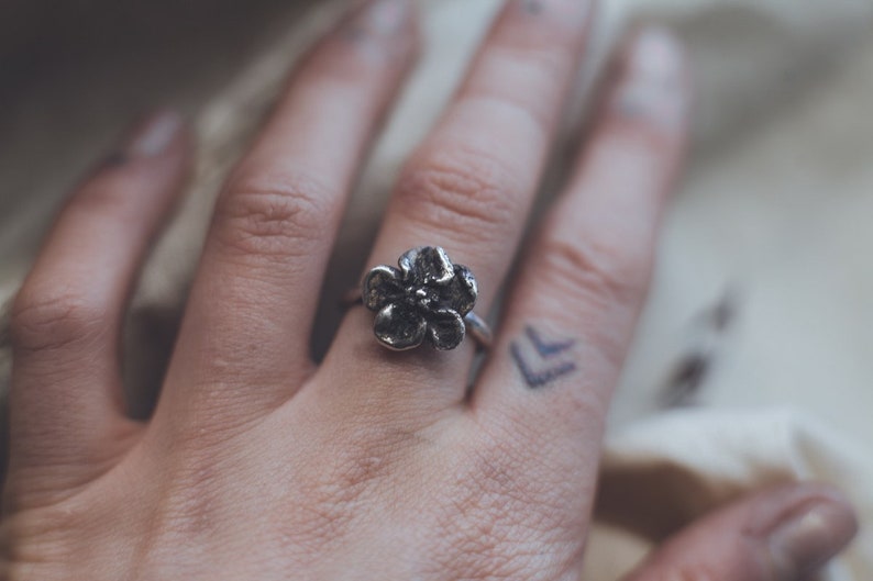 Floral Ring In Silver In Size 7.5, Flower Ring For Women, Rings For Women Dainty Perfect Accessory For Your Girlfriend image 2