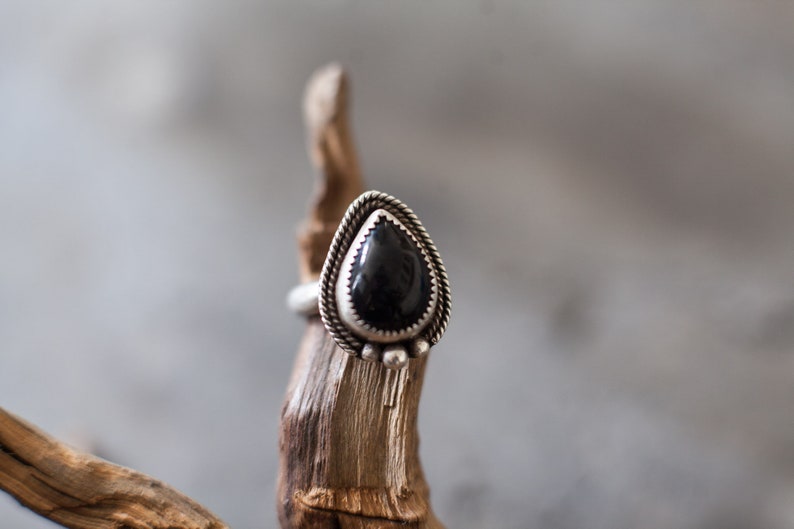 Onyx Ring Sterling Silver, Statement Rings For Women, Native Americans Jewelry Ring The Perfect Gift For A Womens Birthday image 5