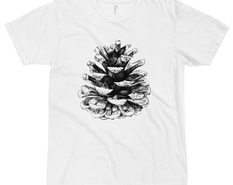 Pine Cone T Shirt, Mens T-shirt, T Shirt Men, T Shirt Women, Pine Cone Illustration, American Apparel, Womens Fashion, Tee Shirt Unisex Gift