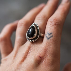 Onyx Ring Sterling Silver, Statement Rings For Women, Native Americans Jewelry Ring The Perfect Gift For A Womens Birthday image 2