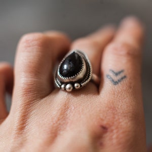 Onyx Ring Sterling Silver, Statement Rings For Women, Native Americans Jewelry Ring The Perfect Gift For A Womens Birthday image 3