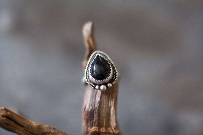 Onyx Ring Sterling Silver, Statement Rings For Women, Native Americans Jewelry Ring The Perfect Gift For A Womens Birthday image 4