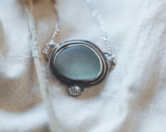 Cornish Seaglass Necklace, Cornish Gifts For Her, Seaglass Necklace Silver - Ocean Lover Gift