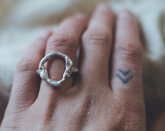 Circle Modern Rings For Women, Recycled Silver Ring, Plain Silver Ring Band - Gift For Women Who Has Everything