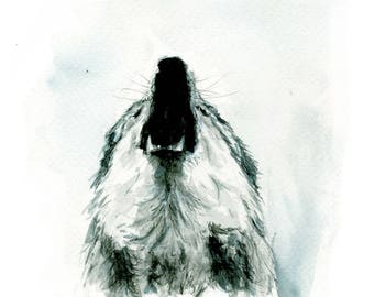 Watercolor Painting, Watercolor Print, Wolf Illustration, Animal Print, Animal Art, Birthday Present, Fathers Day Present, Unique Gift