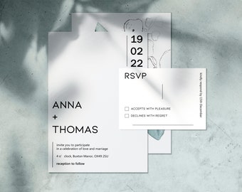 Wedding Invitation Bundle Minimalist, Wedding Invite Template Modern, Wedding Invite Bundle, Wedding Invitation Set Printed, Wedding Invite