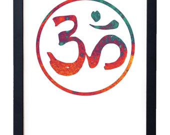 Om Art, Art Print, Printable Art, Yoga Art, Wall Decor, Yoga Print, Home Decor, Modern Art, Watercolor Print, Meditation, Minimalist Art
