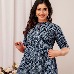 indo western short dress for women DASARA Women's Short Sleeve Full Length Indo Western Style Dress Size Medium