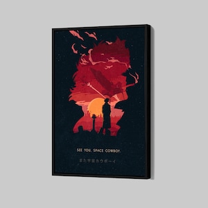 Cowboy Bebop Poster 1998 Cowboy Movie Canvas Retro Cowboy Films Wall Art Anime Movie Framed Canvas Print Home Decor Q49 Birthday Gift