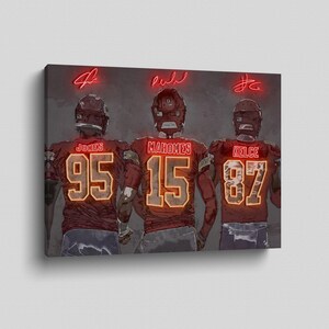 Patrick Mahomes Travis Kelce Chris Jones Poster Kansas City Chiefs Canvas NFL Player Wall Art Football Sports Home Decor Q287 Birthday Gift image 7
