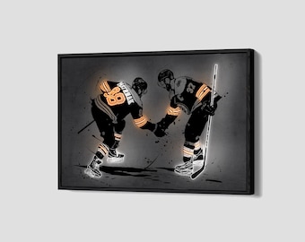 David Pastrnak Brad Marchand Poster Boston Bruins Canvas NHL Wall Art Hockey Sports Framed Canvas Print Home Decor Q58 Birthday Gift