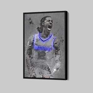Ja Morant Poster Memphis Grizzlies Canvas NBA Wall Art Basketball Framed Canvas Print Sports Home Decor Q127 Birthday Gift