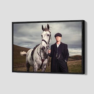 Peaky Blinders Poster Thomas Shelby Canvas Retro Gangster Wall Art TV Series Framed Canvas Print Home Decor Q30 Birthday Gift