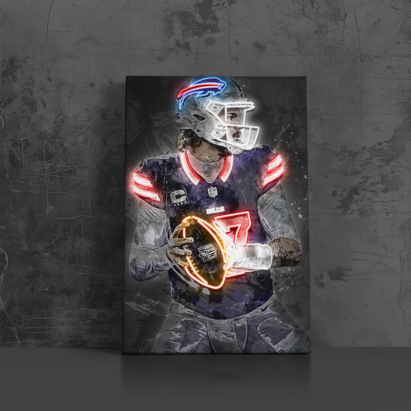 Josh Allen Neon Poster - Etsy