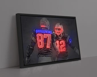 Tom Brady Rob Gronkowski Poster New England Patriots Leinwand NFL Player Wandkunst Football Sport Leinwand Druck Wohnkultur Geburtstagsgeschenk
