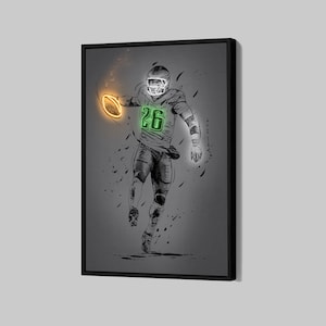 Saquon Barkley Poster Philadelphia Eagles Canvas NFL Player Wall Art Football Sports Framed Canvas Print Home Decor Q229 Birthday Gift