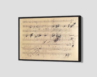 Ludwig Van Beethoven Poster Moonlight Sonata Canvas Handwritten Party Wall Art Beethoven Framed Canvas Print Home Decor Q185 Birthday Gift