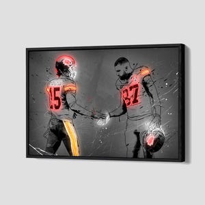 Patrick Mahomes Poster Kansas City Chiefs Canvas NFL Player Wall Art Football Sports Framed Canvas Print Home Decor Q216 Birthday Gift
