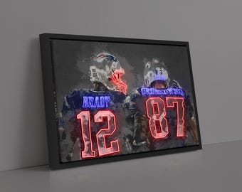 Tom Brady Rob Gronkowski Poster New England Patriots Leinwand NFL Player Wandkunst Football Sport Leinwand Druck Wohnkultur Geburtstagsgeschenk Q298