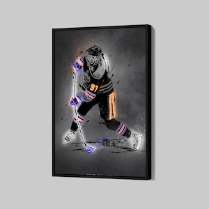 Connor McDavid Poster Edmonton Oilers Canvas NHL Wall Art Hockey Sports Framed Canvas Print Home Decor Q44 Birthday Gift