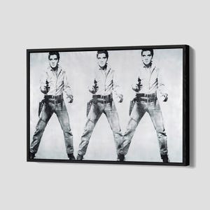 Elvis Andy Warhol Poster Elvis Presley Canvas 1960s Pop Art Wall Art Rock and Roll Framed Canvas Print Home Decor Q255 Birthday Gift