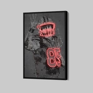 George Kittle Poster San Francisco 49ers Leinwand NFL Spieler Fußball Sport Leinwanddruck gerahmter Druck Wanddekoration Q86 Geburtstagsgeschenk