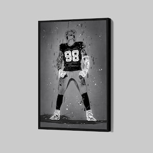 Maxx Crosby Poster Las Vegas Raiders Canvas NFL Player Wall Art Football Sports Framed Canvas Print Home Decor Q201 Birthday Gift
