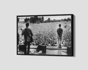 Liam Gallagher Poster Oasis Knebworth 1996 Stunning Canvas Music Legends Wall Art Music Room  Framed Canvas Print Q184 Birthday Gift