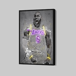 Lebron James Poster Los Angeles Lakers Canvas NBA Wall Art Basketball Framed Canvas Print Sports Home Decor Q181 Birthday Gift