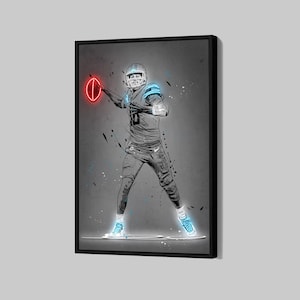 Jared Goff Poster Detroit Lions Canvas NFL Player Wall Art Football Sports Framed Canvas Print Home Decor Q137 Birthday Gift