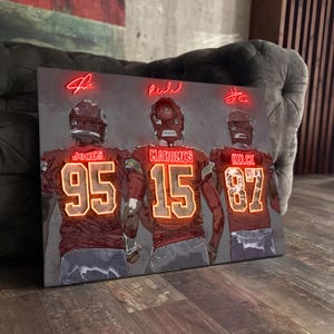 Patrick Mahomes Travis Kelce Chris Jones Poster Kansas City Chiefs Canvas NFL Player Wall Art Football Sports Home Decor Q287 Birthday Gift image 6